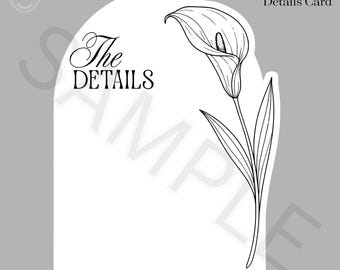 Calla-Lilien-Details Karte SVG für Cricut | PrintThen Cut Einladung | Luxus DIY Einladung Vorlage