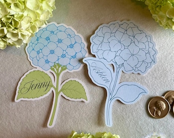 Hydrangea Place Card SVG | Floral Wedding DIY Template | Cricut Print Then Cut or Draw