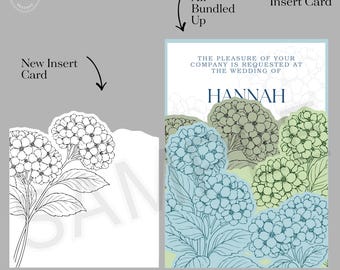 Benutzerdefinierte Hortensie Hochzeitseinladung Tasche Jacke SVG für Cricut | Drucken dann schneiden | Luxus DIY Einladung Vorlage | 5x7, 4.25x6, 4x6