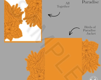 Benutzerdefinierte Paradiesvogel Einladung Jacke SVG für Cricut | PrintThen Cut Einladung | Luxus Italienische DIY Einladung Vorlage 13x18