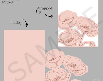 Benutzerdefinierte Mohnblumen Hochzeitseinladung Tasche Jacke SVG für Cricut | PrintThen Cut Einladung | Luxus DIY Einladung Vorlage | 5x7
