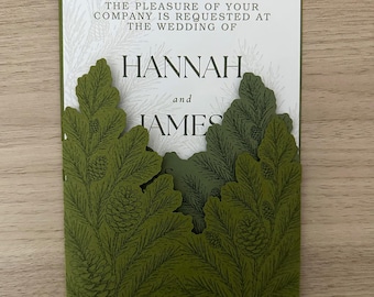 Pinecone Invitation Pocket SVG for Cricut | Print Then Cut Invitation | Floral DIY Invitation Template 5x7