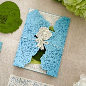 Paquete SVG de invitación de boda con hortensias para Cricut / Plantilla de invitación de lujo DIY / 5x7, 4.25x6, 4x6