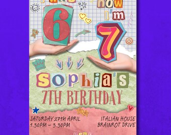 Personalised 67 Brainrot Six Seven Ransom Note Party Invitations Birthday Invite
