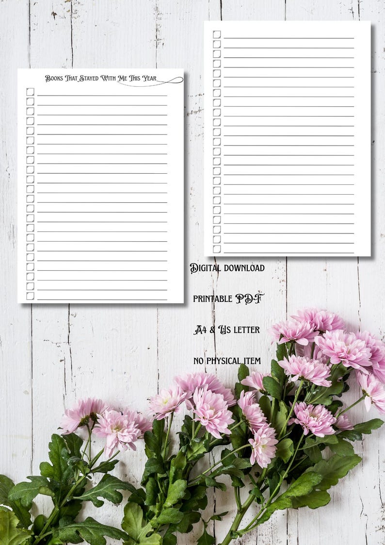 Digital Reading Journal | Printable Book Tracker (PDF Download) - Etsy