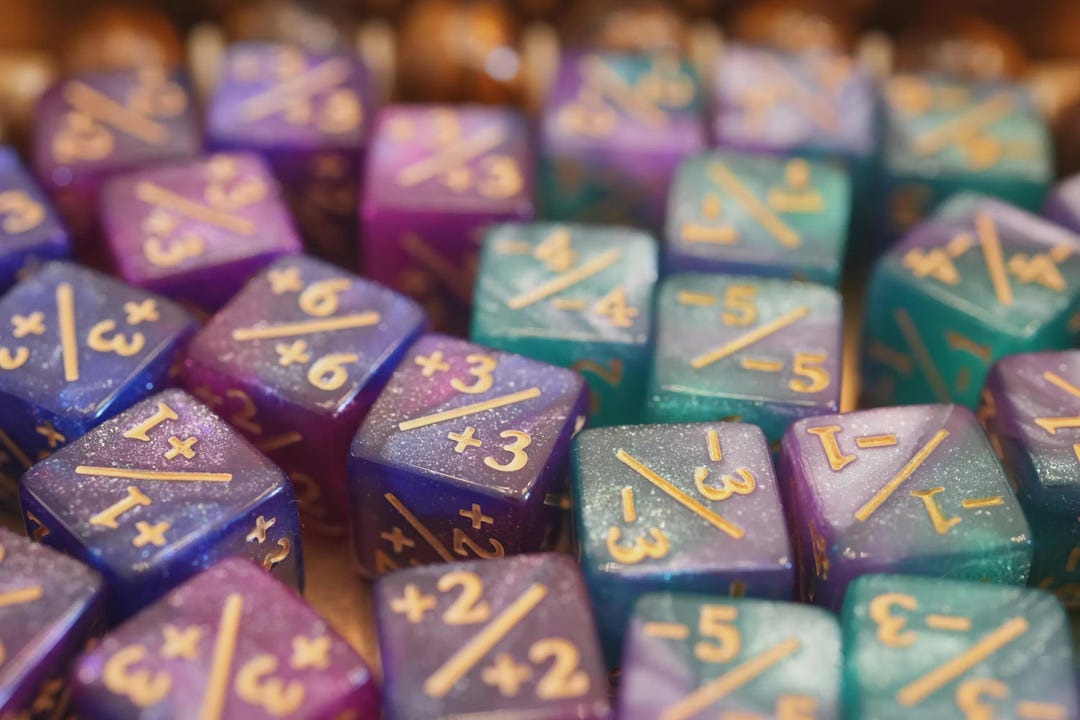 Plus & Minus Counter Dice for MTG! Purple and Pink/blue Galaxy Color ...