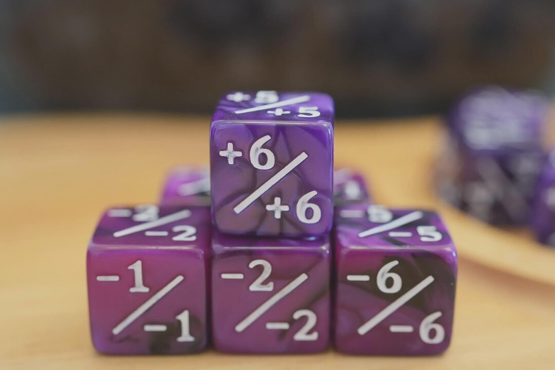 Plus & Minus Counter Dice for MTG! Purple and Pink Marble Color Theme ...