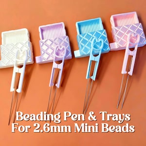Herramienta para cuentas Perler, bolígrafo para abalorios, agujas y bandeja clasificadora para cuentas fusibles de 2,6 mm