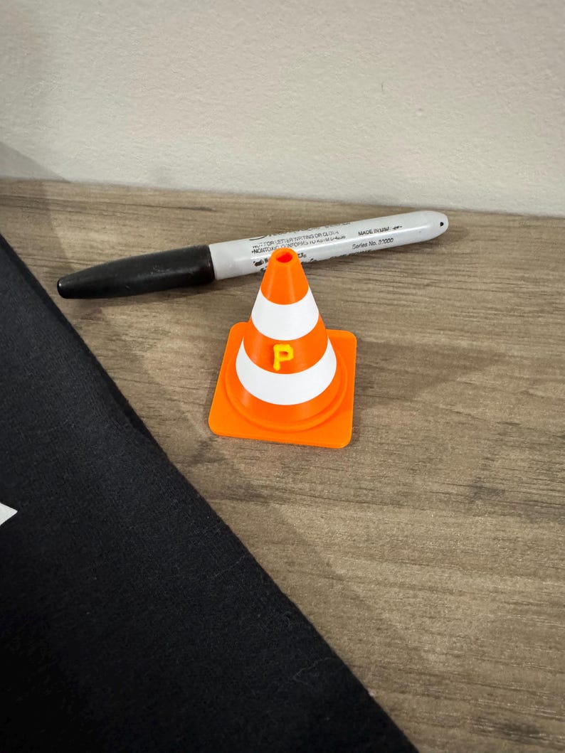 Hoist the Cone Pittsburgh Baseball Desk Decor | Mini Traffic Cone | Pirates Inspired Fan Gift 画像 3