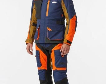Conjunto de motociclismo KTM, jaqueta e calça para turismo, equipamento de proteção para motociclismo, roupa para pilotagem esportiva.