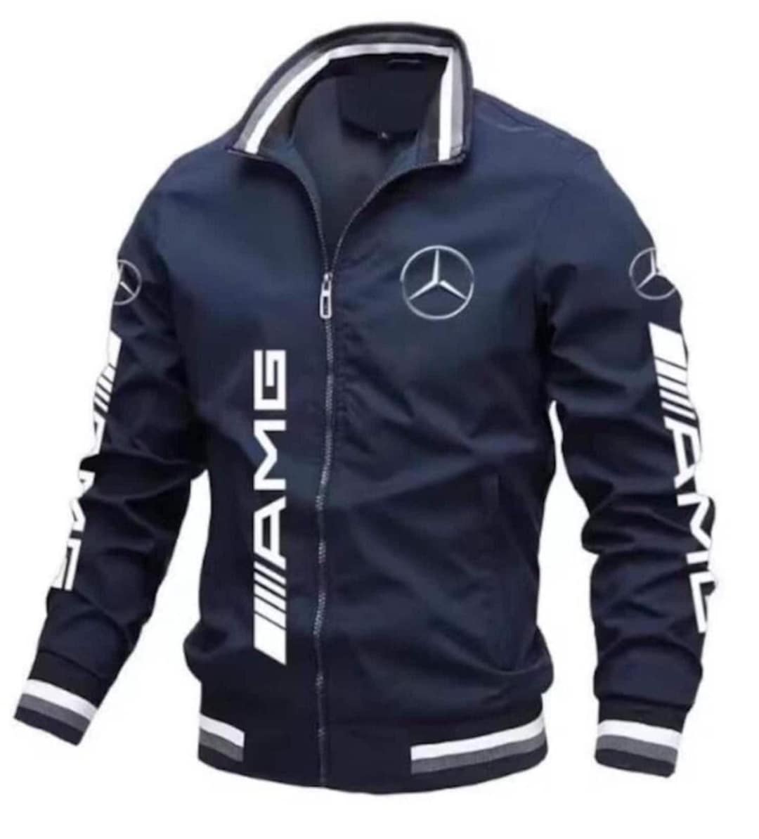 Mercedes AMG Racing Jacket, Navy Blue Zip up Motorsport ,formula 1 ...