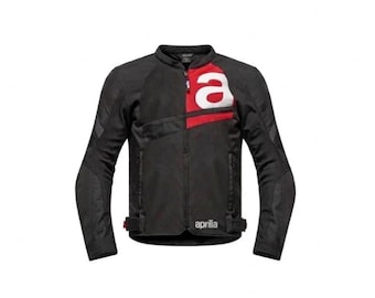 Jaqueta de motociclista Aprilia preta, jaqueta de motociclista masculina para corrida.