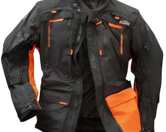 Jaqueta de motociclismo KTM Racing em malha respirável com bolsos para proteções.