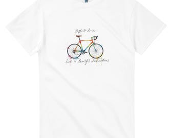 Maglietta da ciclismo con stampa acquerello – Maglietta da ciclismo in cotone pesante