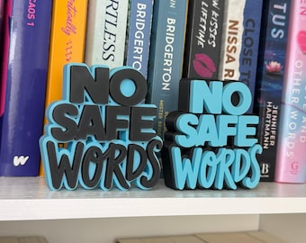 No Safe Words Freestanding Bookish Sign, Dark Romance Bookshelf Decor, Spicy Reader Gift, Book Lover Shelf Decor