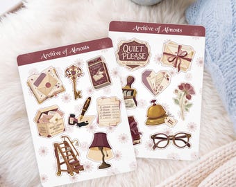 Archive of Almosts-Stickers Sheet - Glossy | Set of 16 Vinyl Stickers | Laminated Waterproof Stickers