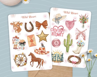 Wild Heart-Stickers Sheet - Glossy | Set of 19 Vinyl Stickers | Laminated Waterproof Stickers