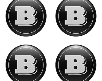 Brabus Chrome Silver 3D Domed Stickers Any Size Center Wheel Cap Logo Epoxy Badge Decal