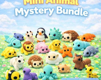 Articulated Mini Animal Mystery Bundle – 3D Printed Fidget Toys, No Duplicates