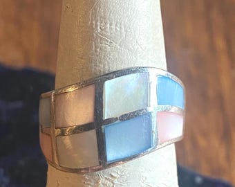 Mother of Pearl Sterling Silver Inlay Ring