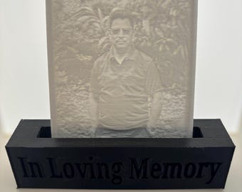 Medallón litofanía fotográfica personalizada – Recuerdo impreso en 3D, pieza conmemorativa