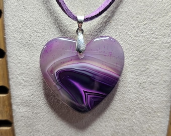 Purple "Galaxy" Amethyst Heart Pendant