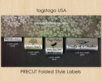 110 (+30 Free) Custom Satin Labels, Clothing Garment Tags, PRECUT FOLDED Style from TagsToGo USA