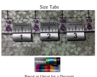 SIZE TABS, Folded Style, See Label Colors in Photos, TagsToGo USA