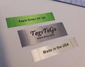 400 (+20 gratis) Etiquetas planas para ropa, etiquetas para coser prendas, etiquetas de satén personalizadas para coser alrededor
