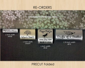 900 (+40 free) PRECUT FOLDED Custom Satin Clothing Labels, USA ~ TagsToGo