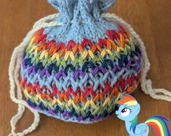 Rainbow Dash Knit Dice Bag of Holding