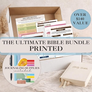 Kit de estudio bíblico completo IMPRESO / Conjunto de inicio para llevar un diario bíblico / Resumen de libros / Herramientas de estudio de las Escrituras de regalo