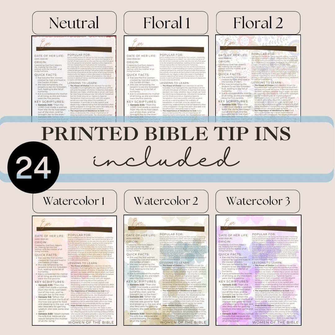 Printed Women of the Word Bible Journaling Inserts, 24 Physical ...