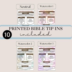 Printed Bible Journaling Tip-Ins: 100 Scripture Topics on 10 Physical Cards