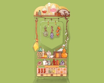 Witch's Apothecary Phone Stand