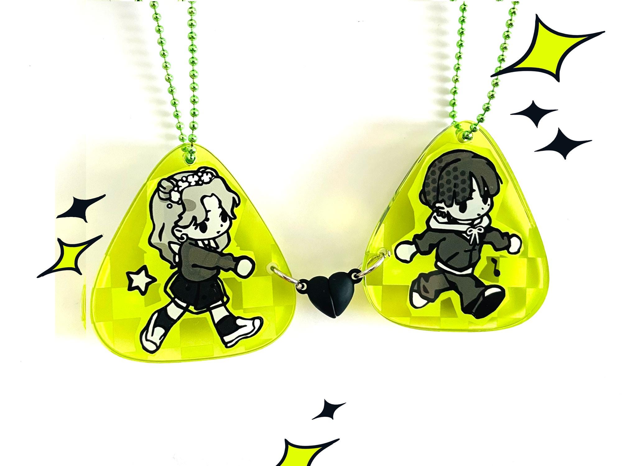 Green Yuri - Double-sided Magnetic Charm Duo - Etsy