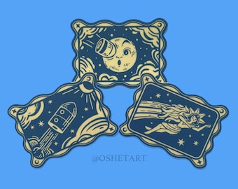 Trip to the Moon - 3" Vinyl Stickers