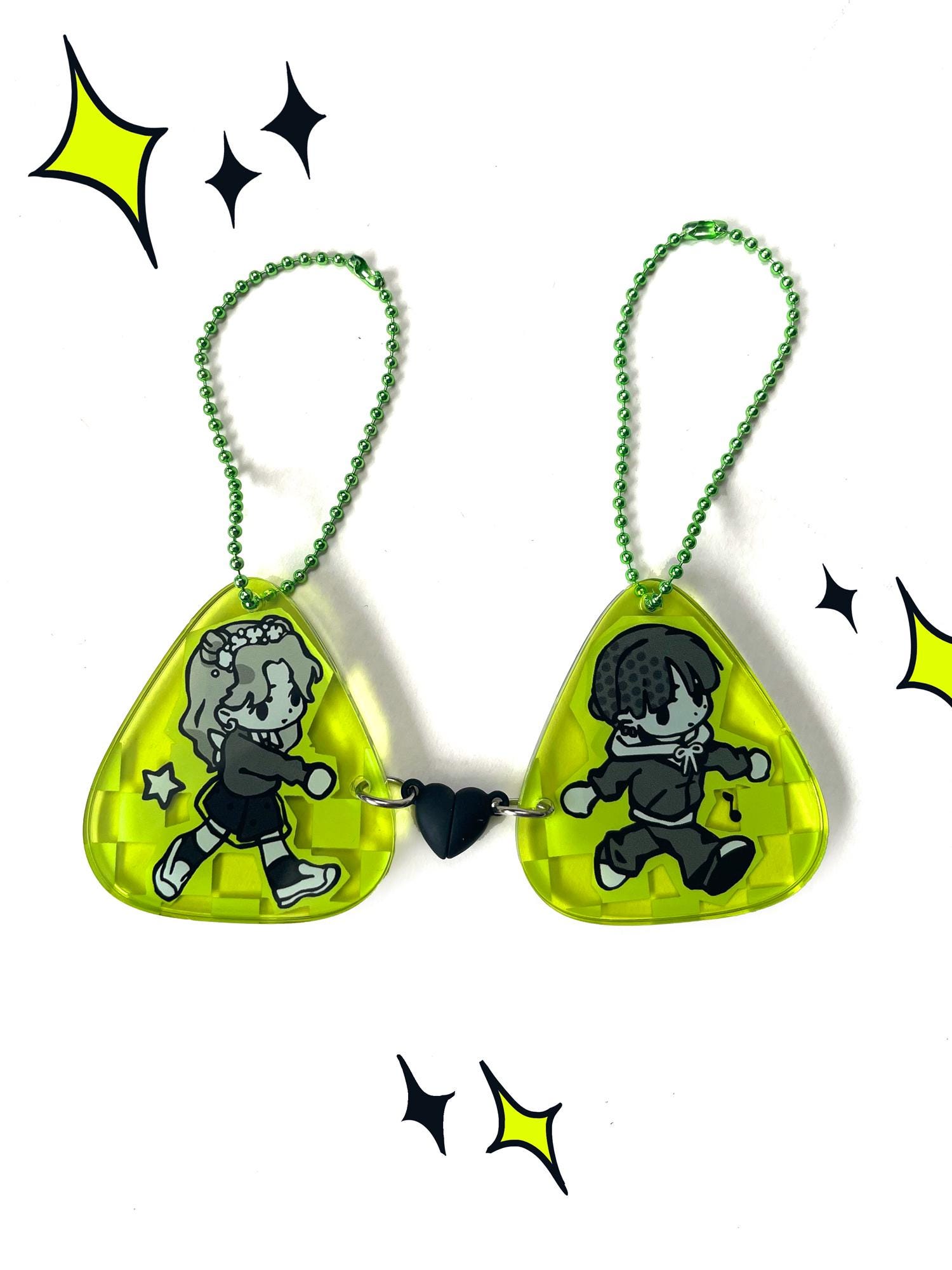Green Yuri - Double-sided Magnetic Charm Duo - Etsy