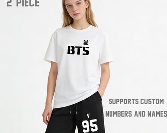 BTS Korean Style Cotton T-Shirt Set, Casual Fan Merch Tops