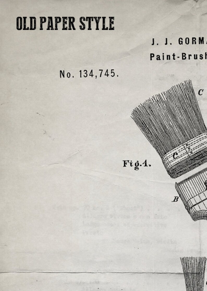 Paint Brush Patent Print Steampunk Art Poster Etsy