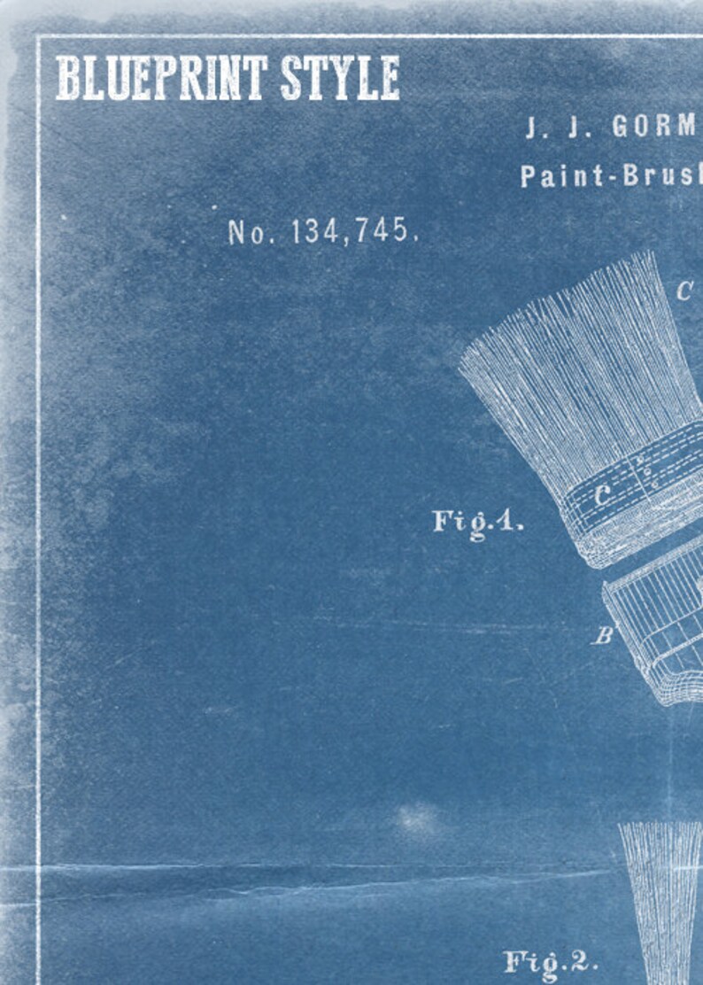 Paint Brush Patent Print Steampunk Art Poster Etsy