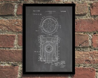 Piston Patent Print Steampunk Art Poster