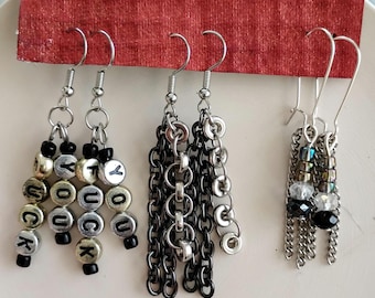 Conjunto de brincos pendentes com miçangas feitos à mão