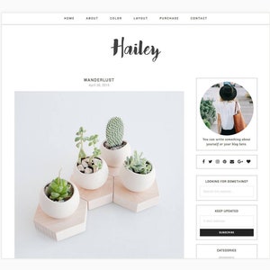 Hailey - Wordpress theme - Wordpress Template - Responsive WordPress Blog Theme - Shop Template - Woocommerce - Fashion - Photography