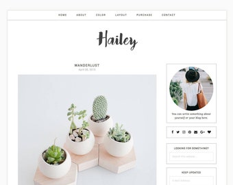 Hailey - Wordpress theme - Wordpress Template - Responsive WordPress Blog Theme - Shop Template - Woocommerce - Fashion - Photography