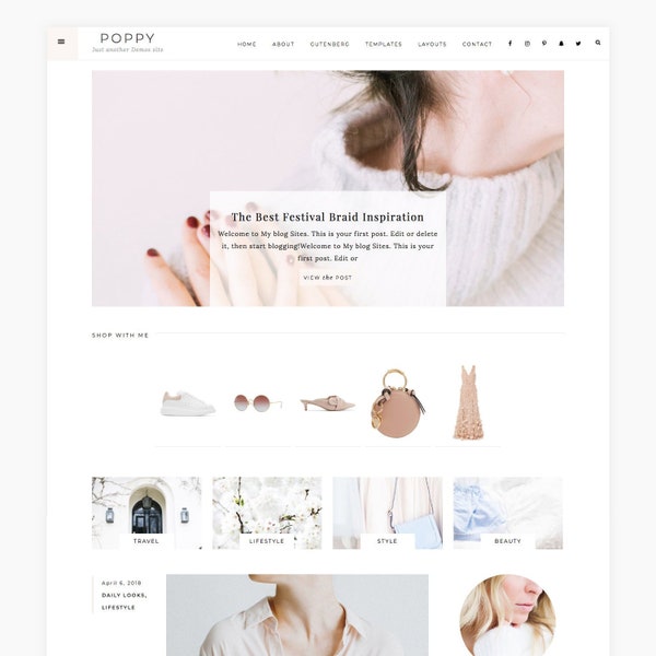 Poppy - Wordpress Theme - Wordpress Blog Theme // Beauty, Fashion & Lifestyle Blogs