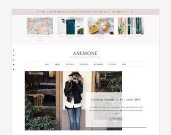 Wordpress Genesis Theme Photography Fashion /& Lifestyle Blogs Wordpress theme Cashmere