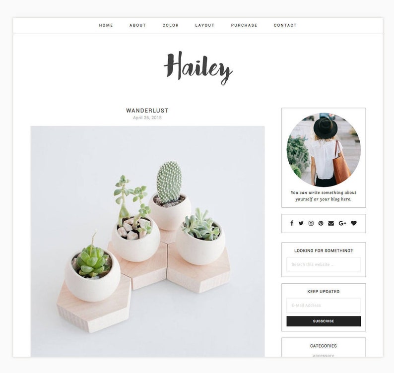 Hailey Wordpress theme Wordpress Template Responsive WordPress Blog Theme Shop Template Woocommerce Fashion Photography image 1