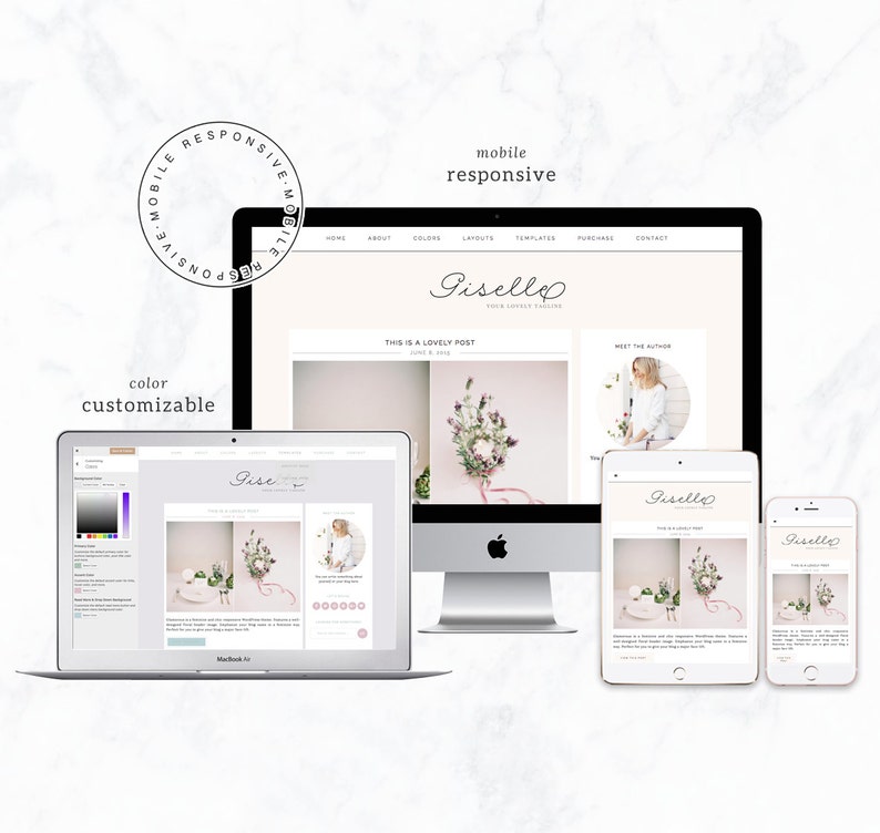 Giselle Fashion /& Lifestyle Blogs Wordpress Theme Wordpress Blog Genesis Theme Beauty