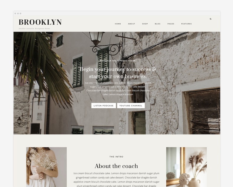 NEW! Brooklyn - Wordpress Theme - Wordpress Genesis Theme // Photography, Fashion & Lifestyle Blogs 